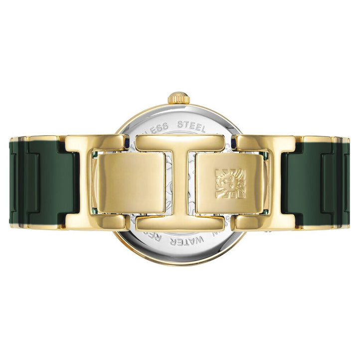 Anne Klein Quartz Analog Green Dial Green Ceramic Strap Watch For Women AK3844GNGB