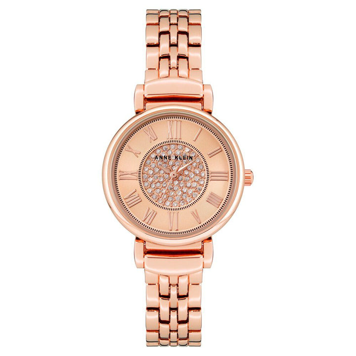 Anne Klein Quartz Analog Rose Gold Dial Metal Strap Watch for Women NEAK3872RGRG