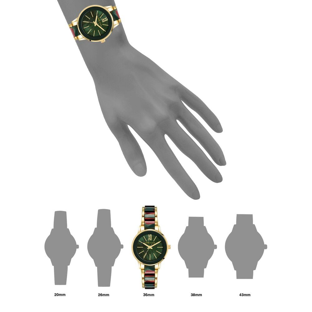 Anne Klein Quartz Analog Green Dial Plastic Strap Watch for Women NEAK3878GMGN