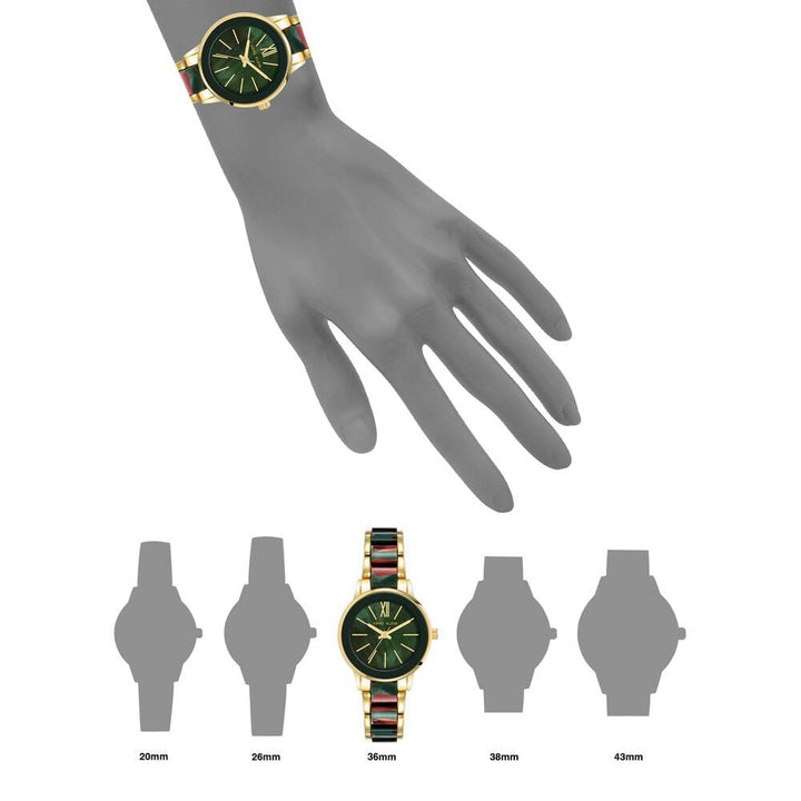 Anne Klein Quartz Analog Green Dial Plastic Strap Watch for Women NEAK3878GMGN