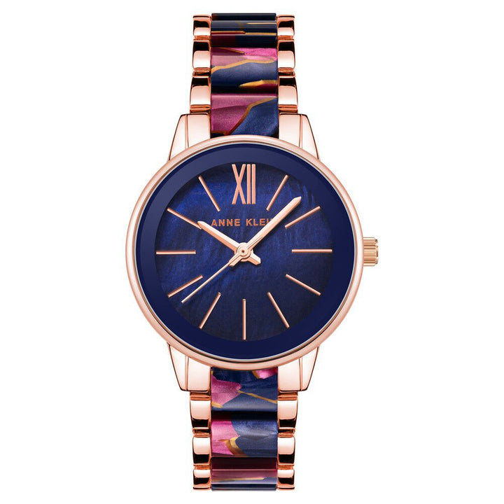 Anne Klein Quartz Analog Blue Dial Plastic Strap Watch for Women NEAK3878NMNV