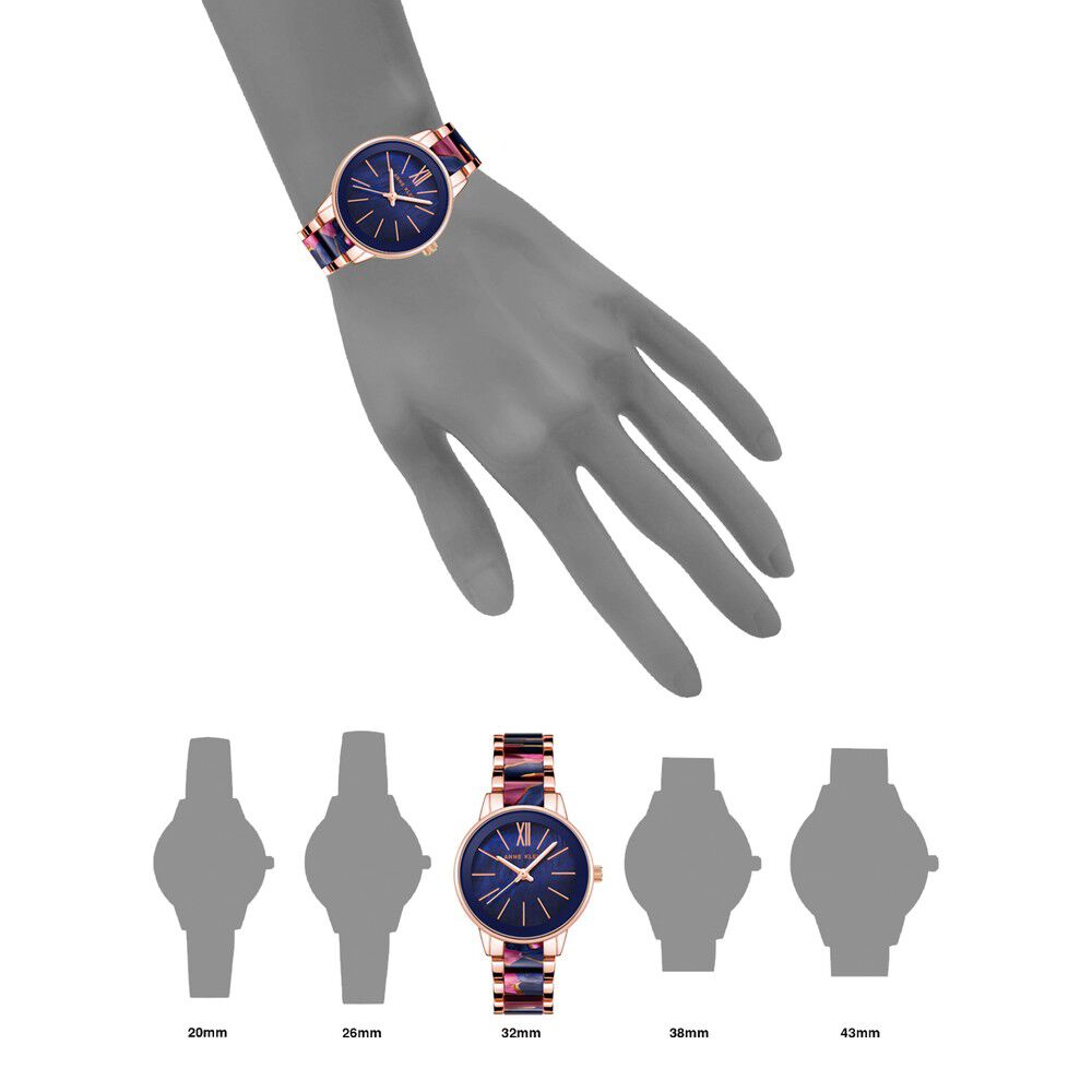 Anne Klein Quartz Analog Blue Dial Plastic Strap Watch for Women NEAK3878NMNV