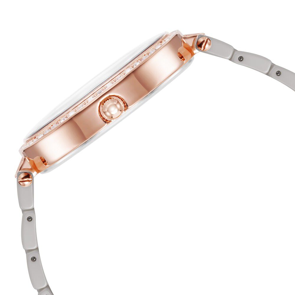 Anne Klein Quartz Analog Brown Dial Ceramic Strap Watch For Women