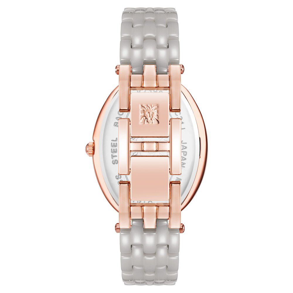 Anne Klein Quartz Analog Brown Dial Ceramic Strap Watch For Women