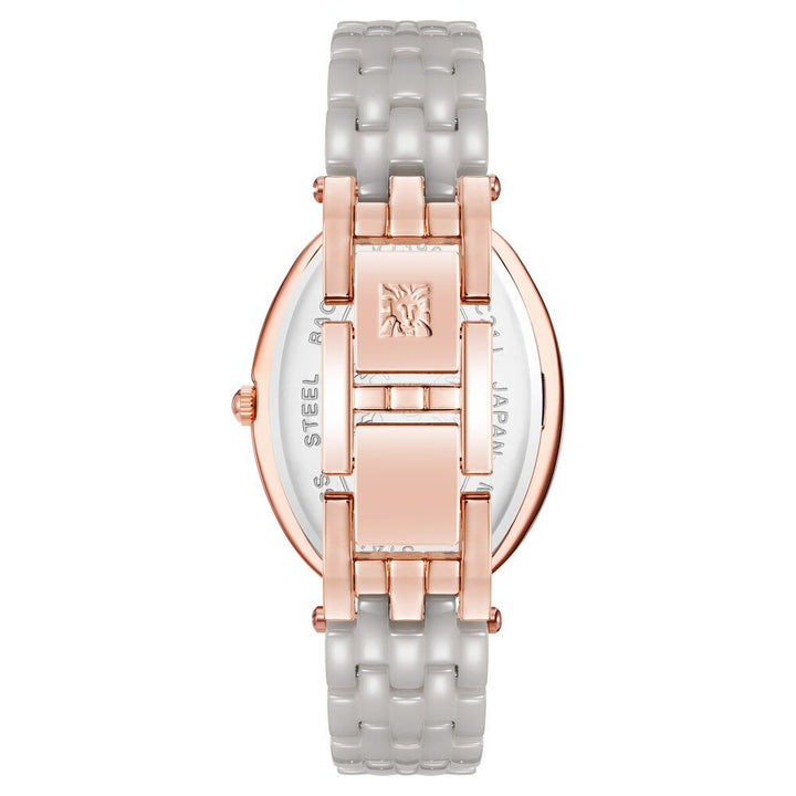 Anne Klein Quartz Analog Brown Dial Ceramic Strap Watch For Women