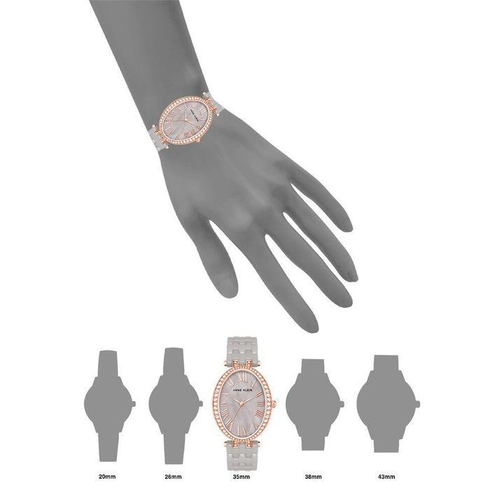 Anne Klein Quartz Analog Brown Dial Ceramic Strap Watch for Women NEAK3900RGTP