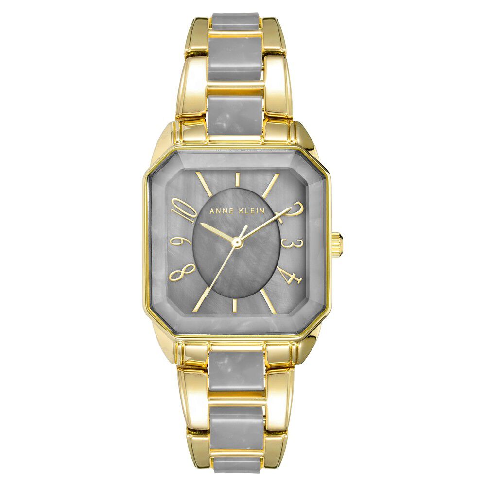Anne Klein Quartz Analog Grey Dial Plastic Strap Watch for Women