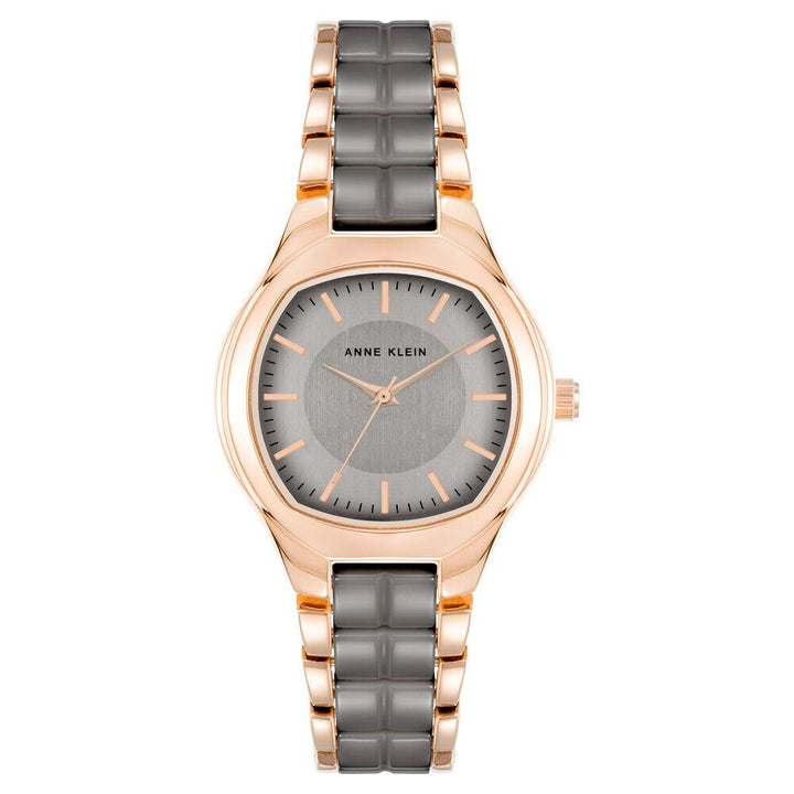 Anne Klein Quartz Analog Grey Dial Ceramic Strap Watch for Women