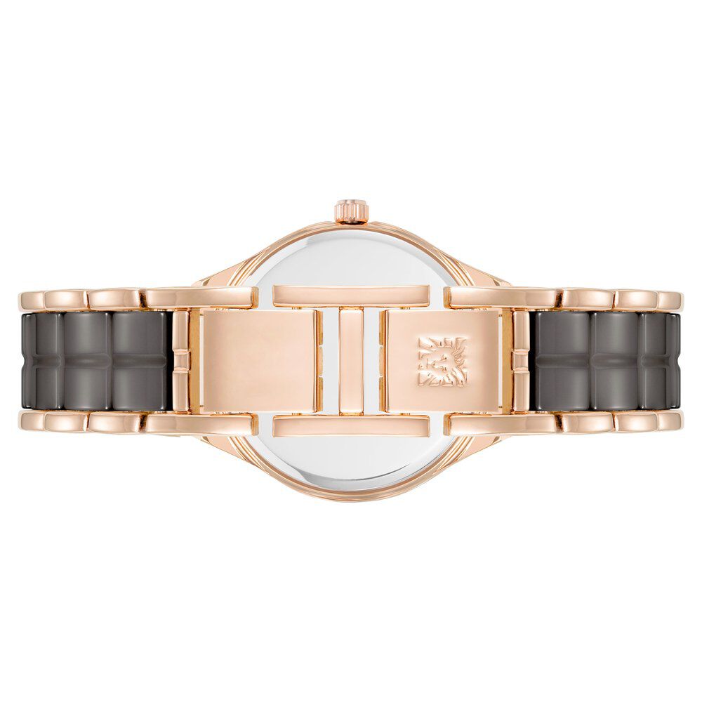 Anne Klein Quartz Analog Grey Dial Ceramic Strap Watch for Women