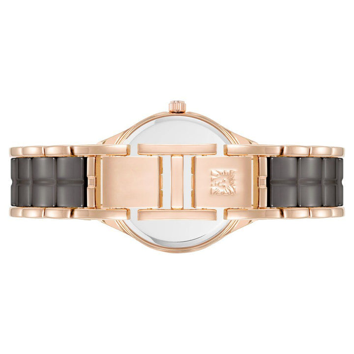 Anne Klein Quartz Analog Grey Dial Ceramic Strap Watch for Women