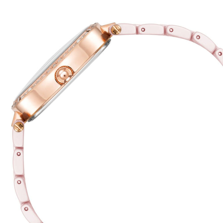Anne Klein Quartz Analog Pink Dial Rose Gold With Pink Ceramic Strap Watch For Women AK3996RGLP