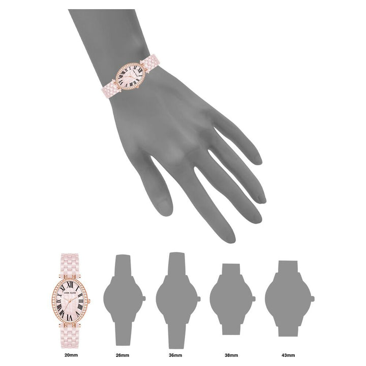 Anne Klein Quartz Analog Pink Dial Rose Gold With Pink Ceramic Strap Watch For Women AK3996RGLP