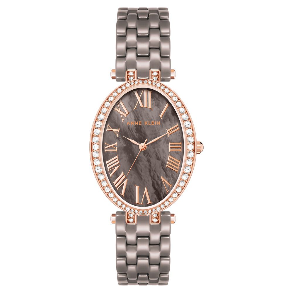Anne Klein Quartz Analog Brown Dial Rose Gold With Brown Ceramic Strap Watch For Women AK3996RGTP