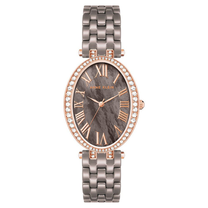Anne Klein Quartz Analog Brown Dial Rose Gold With Brown Ceramic Strap Watch For Women AK3996RGTP
