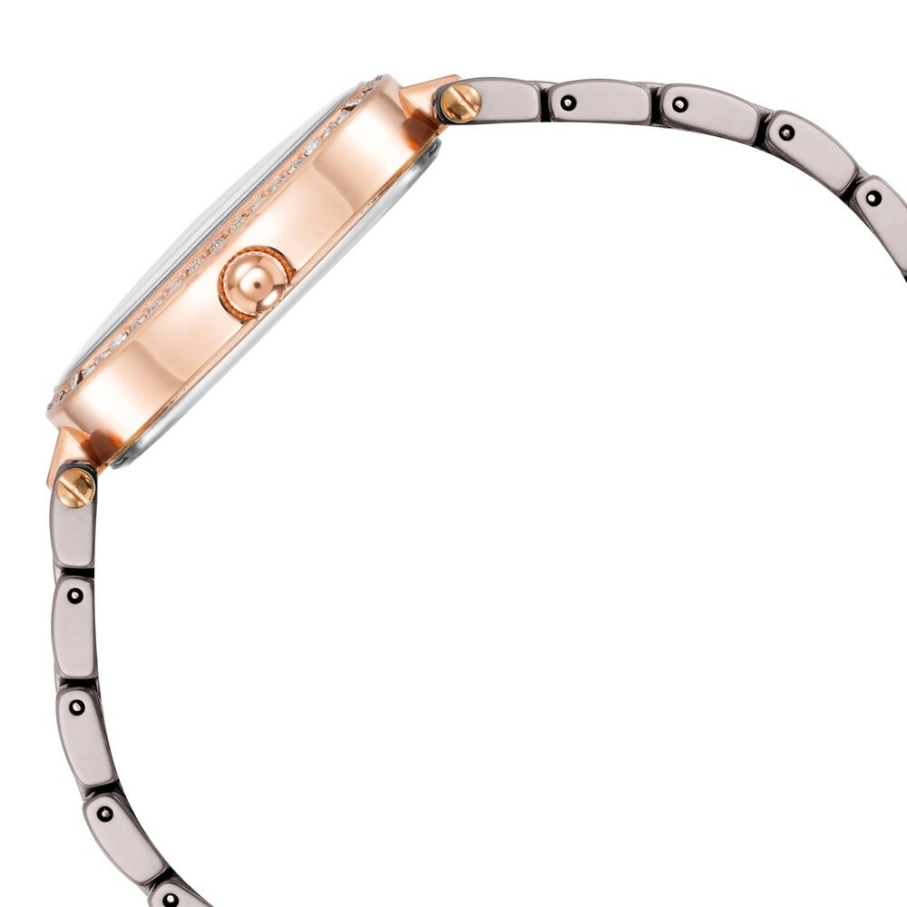 Anne Klein Quartz Analog Brown Dial Rose Gold With Brown Ceramic Strap Watch For Women AK3996RGTP