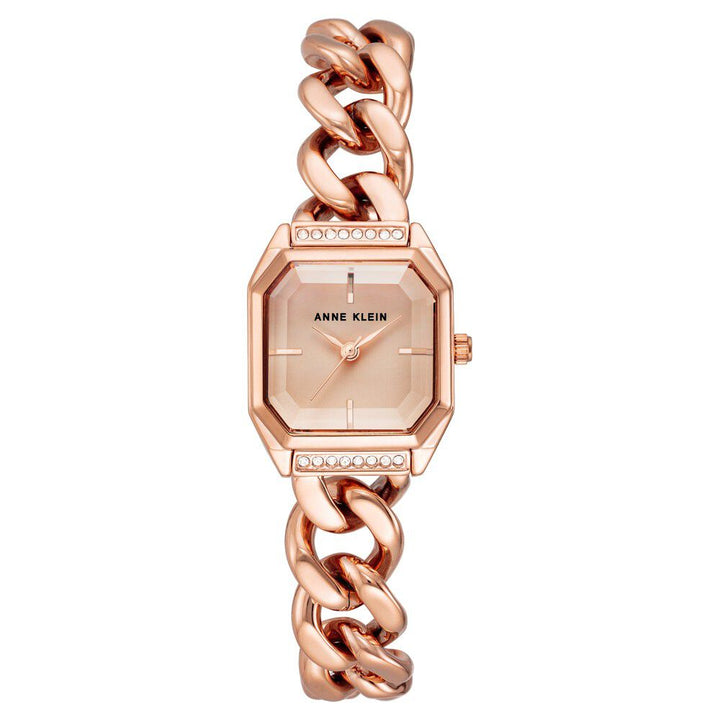 Anne Klein Quartz Analog Rose Gold Dial Metal Strap Watch for Women NEAK4002RGRG