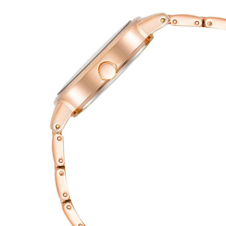 Anne Klein Quartz Analog Pink Dial Metal Strap Watch for Women NEAK4004BMRG