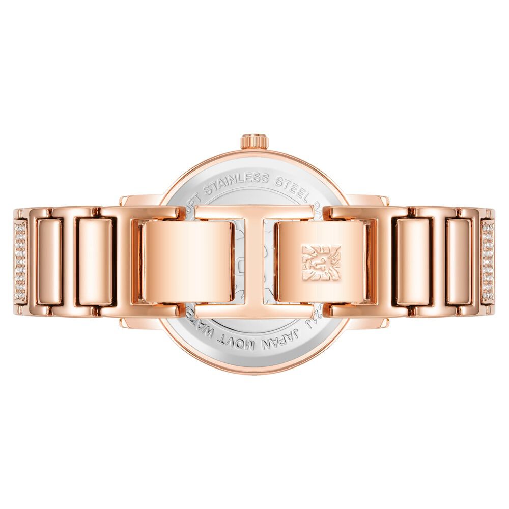 Anne Klein Quartz Analog Pink Dial Metal Strap Watch For Women