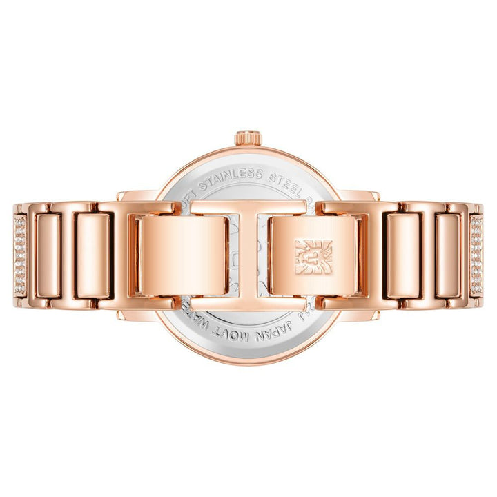 Anne Klein Quartz Analog Pink Dial Metal Strap Watch For Women