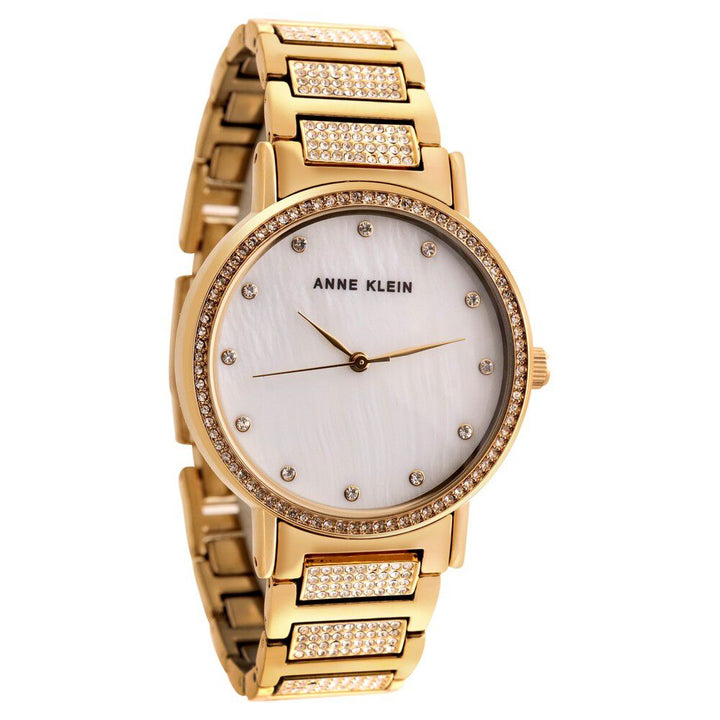 Anne Klein Quartz Analog Mother Of Pearl Dial Metal Strap Watch For Women