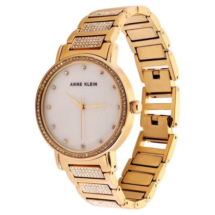 Anne Klein Quartz Analog Mother Of Pearl Dial Metal Strap Watch For Women