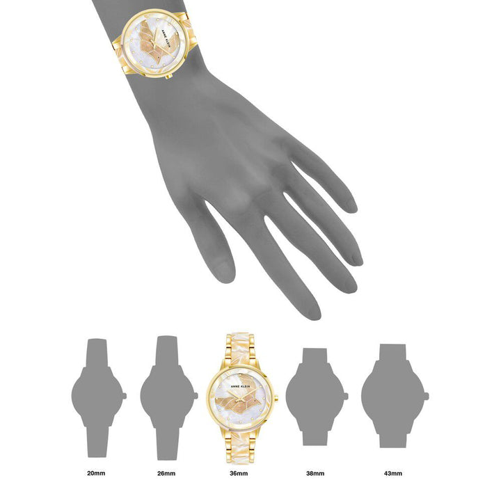 Anne Klein Quartz Analog White Dial Plastic Strap Watch For Women