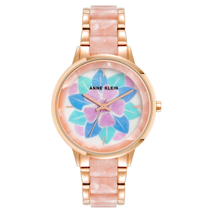 Anne Klein Quartz Analog White Dial Plastic Strap Watch for Women NEAK4006PKRG