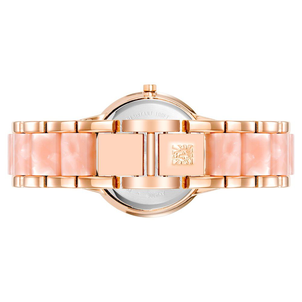 Anne Klein Quartz Analog White Dial Plastic Strap Watch for Women NEAK4006PKRG