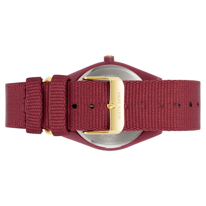 Anne Klein Quartz Analog Maroon Dial Plastic Strap Watch for Women