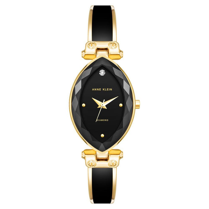 Anne Klein Quartz Analog Black Dial Plastic Strap Watch for Women NEAK4018BKGB