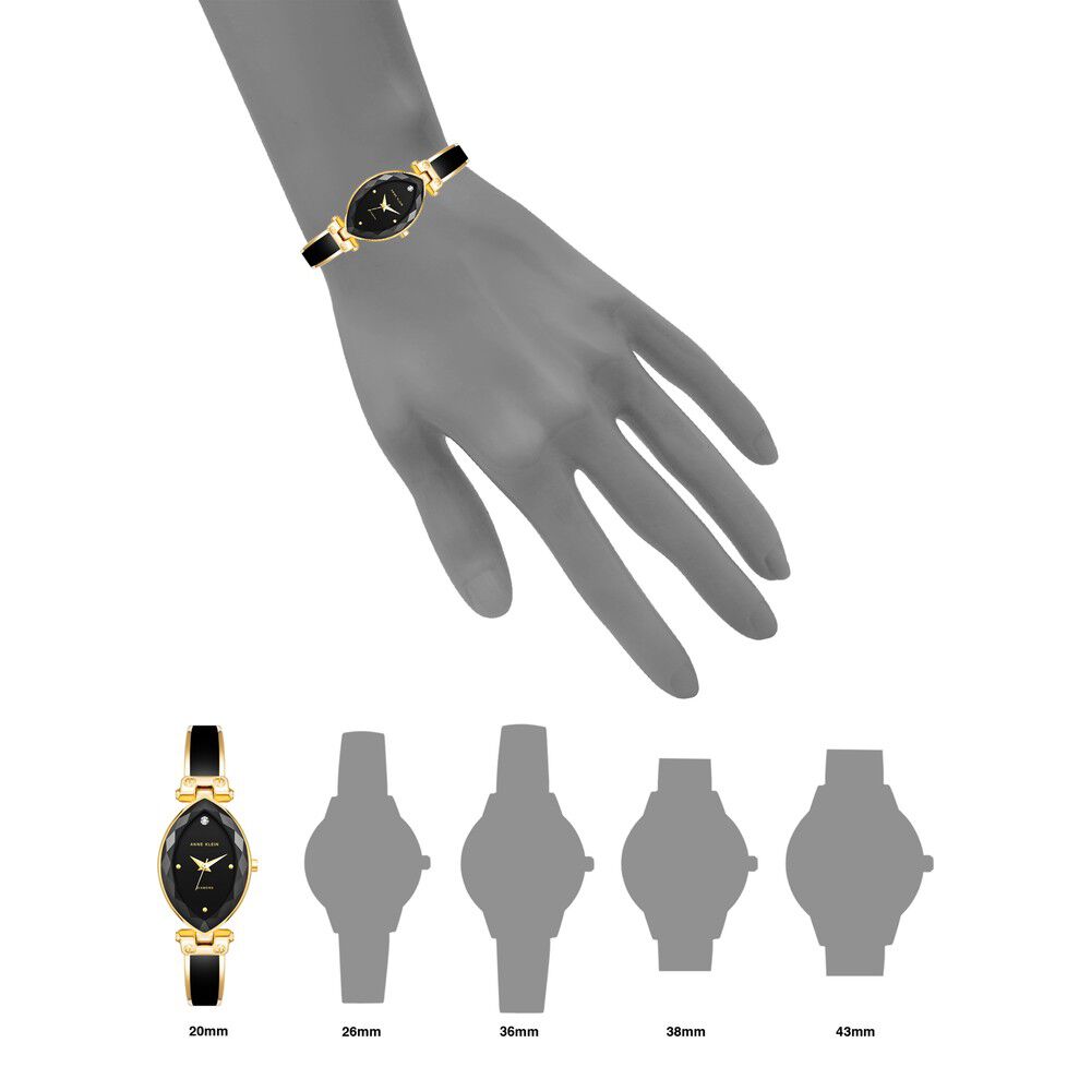 Anne Klein Quartz Analog Black Dial Plastic Strap Watch For Women