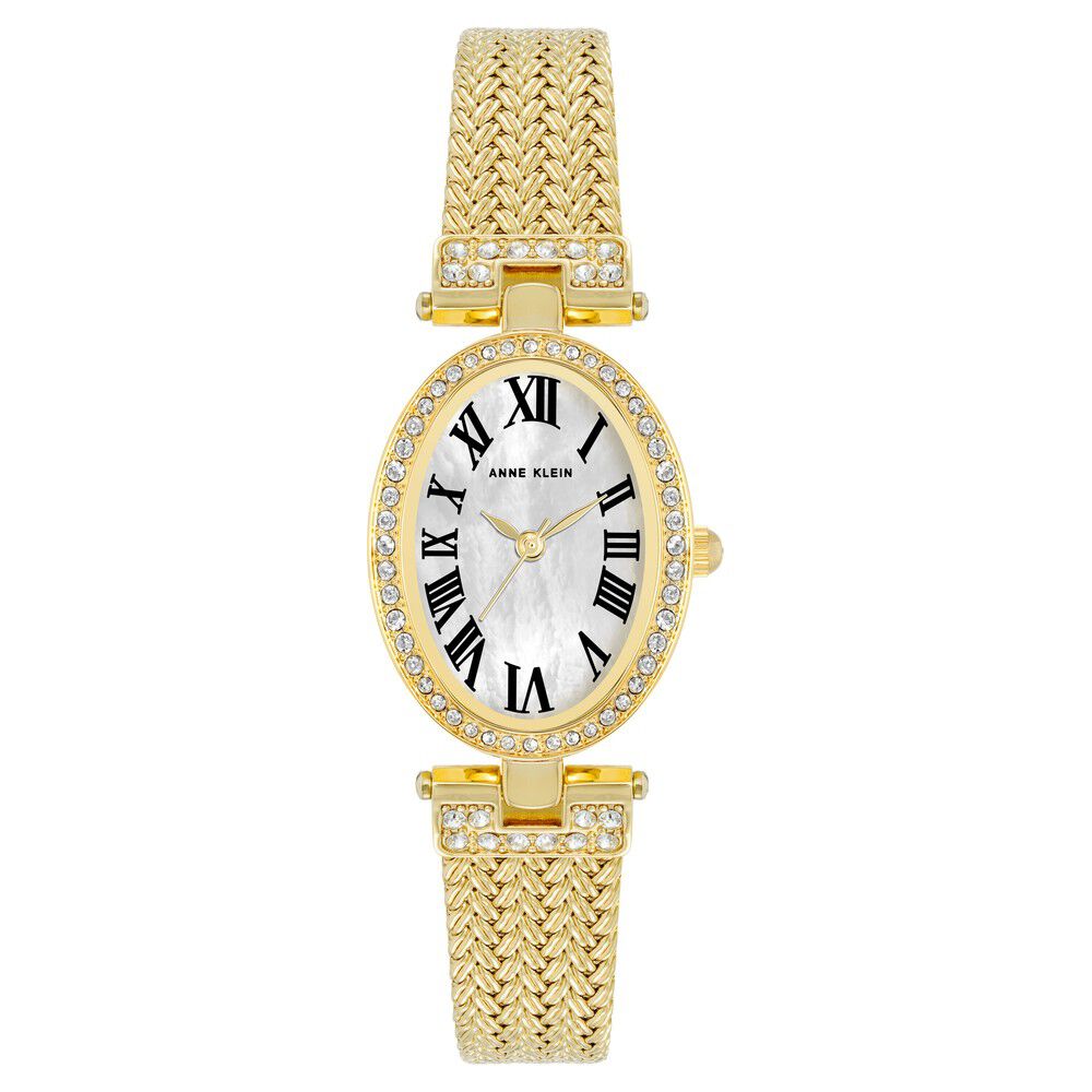 Anne Klein Quartz Analog White Dial Metal Strap Watch for Women