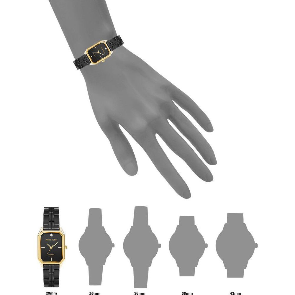 Anne Klein Quartz Analog Black Dial Ceramic Strap Watch for Women