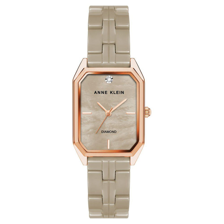 Anne Klein Quartz Analog Brown Dial Ceramic Strap Watch for Women