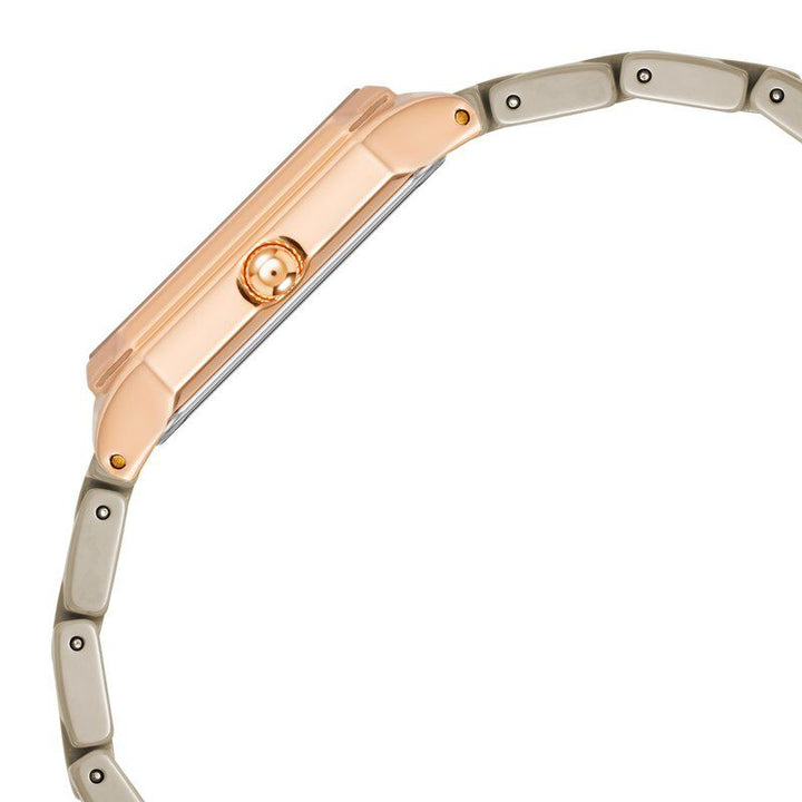 Anne Klein Quartz Analog Brown Dial Ceramic Strap Watch for Women