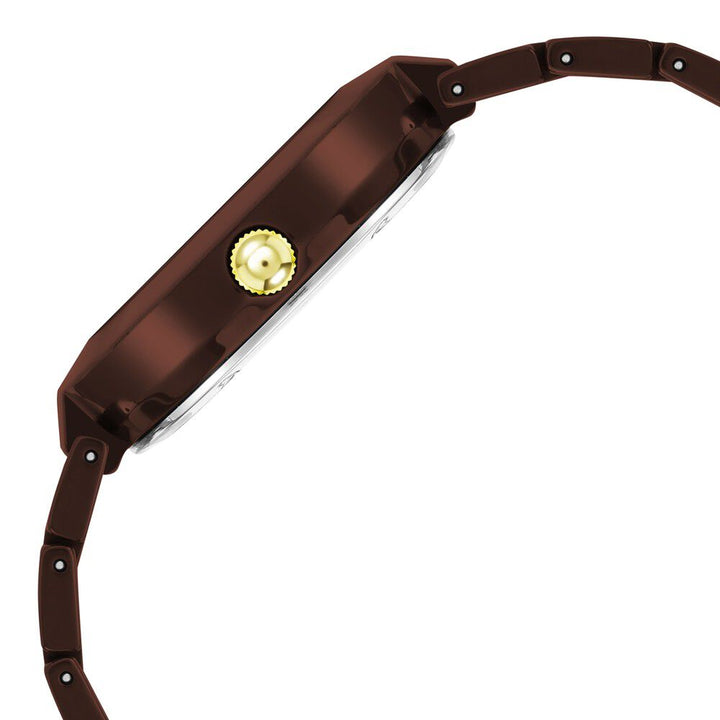 Anne Klein Quartz Analog Brown Dial Ceramic Strap Watch for Women NEAK4036BMBN