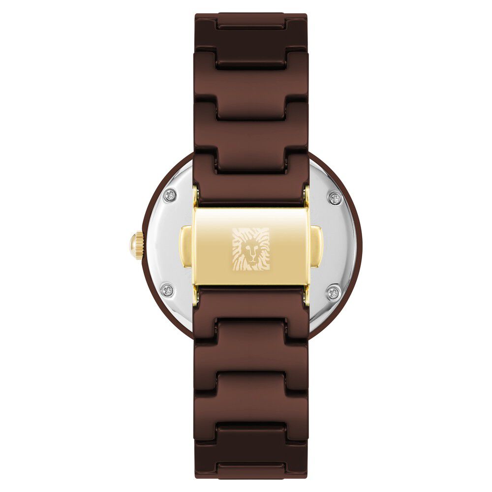 Anne Klein Quartz Analog Brown Dial Ceramic Strap Watch for Women NEAK4036BMBN