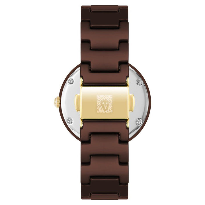 Anne Klein Quartz Analog Brown Dial Ceramic Strap Watch for Women NEAK4036BMBN