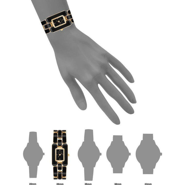 Anne Klein Quartz Analog Black Dial Plastic Strap Watch for Women