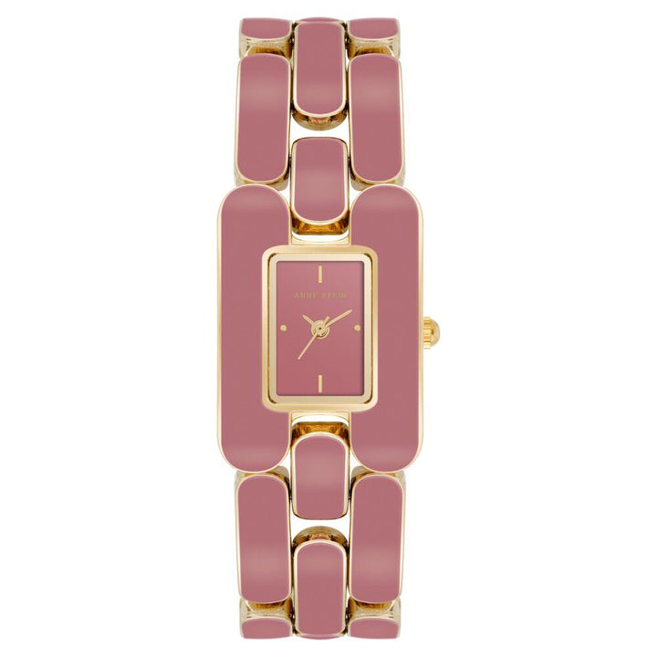 Anne Klein Quartz Analog Pink Dial Plastic Strap Watch for Women