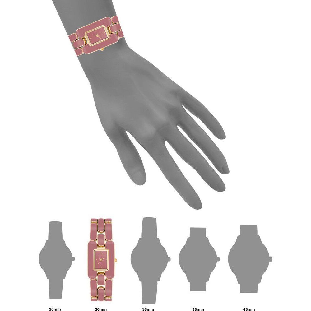 Anne Klein Quartz Analog Pink Dial Plastic Strap Watch for Women