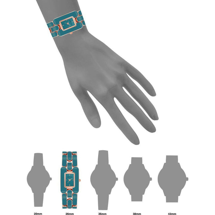 Anne Klein Quartz Analog Teal Dial Plastic Strap Watch for Women