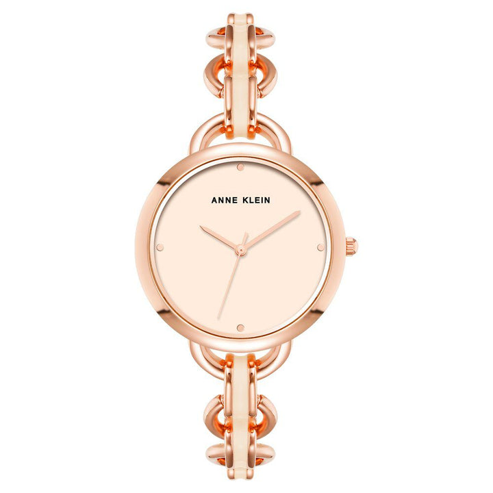 Anne Klein Quartz Analog Pink dial Metal Strap Watch for Women AK4092BHRG