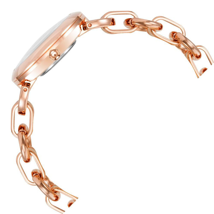 Anne Klein Quartz Analog Pink Dial Metal Strap Watch For Women