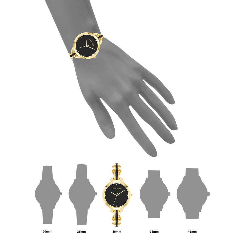 Anne Klein Quartz Analog Black dial Metal Strap Watch for Women AK4092BKGB