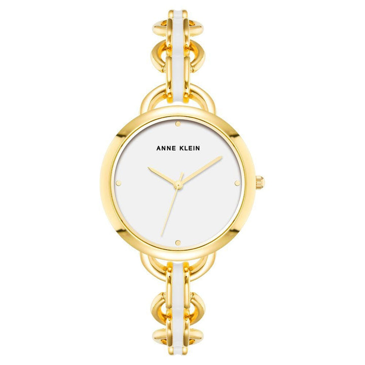 Anne Klein Quartz Analog White dial Metal Strap Watch for Women AK4092WTGB