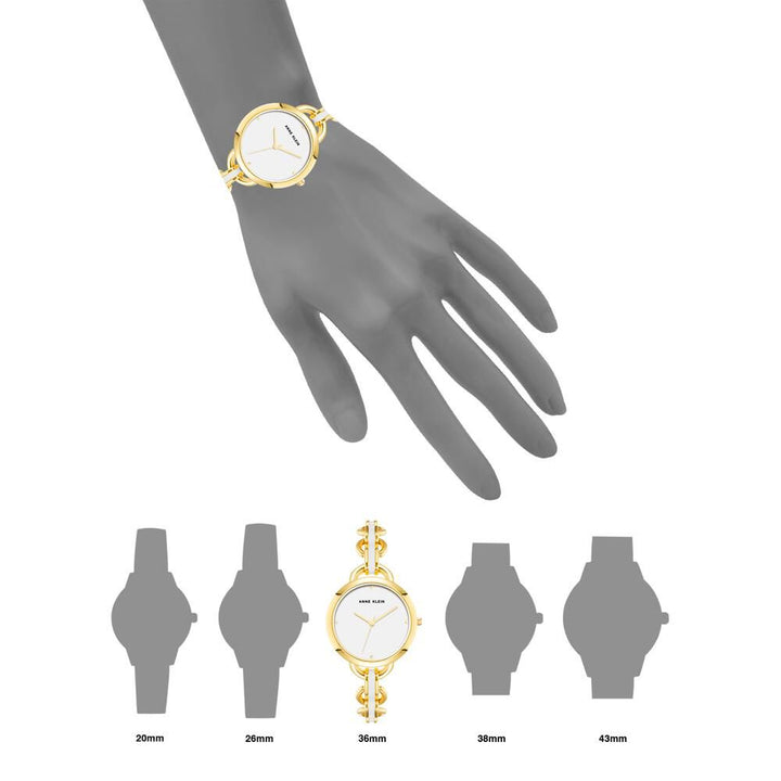 Anne Klein Quartz Analog White Dial Metal Strap Watch For Women