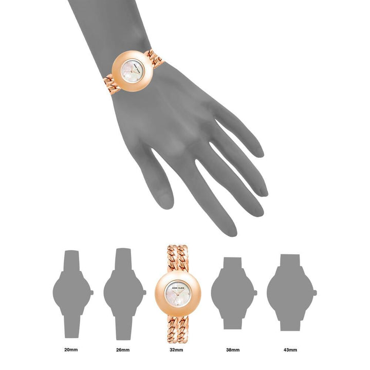 Anne Klein Quartz Analog White Dial Metal Strap Watch For Women