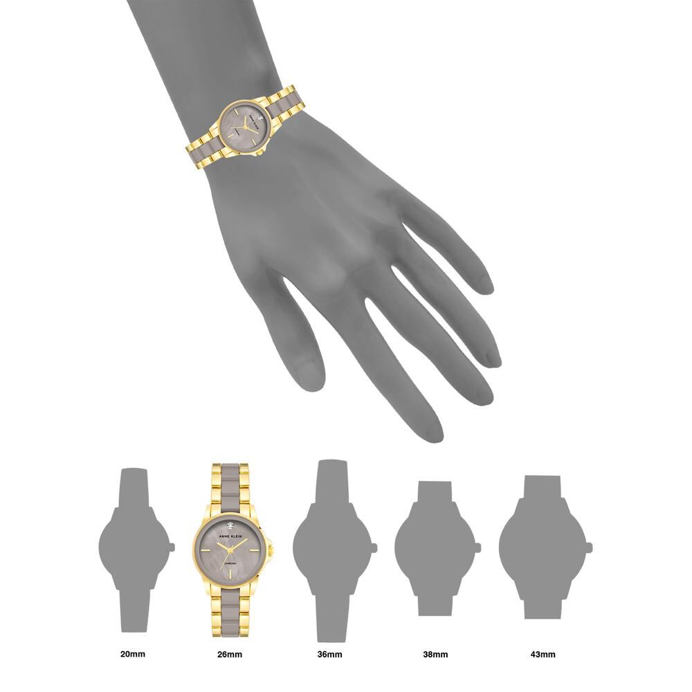 Anne Klein Quartz Analog Grey dial Metal Strap Watch for Women