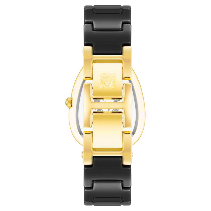 Anne Klein Quartz Analog Black Dial Black Ceramic Strap Watch For Women AK5012GPBK